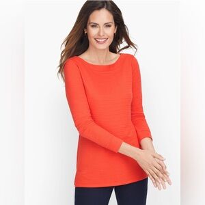 New NWT Talbots timeless top bateau tee shirt knit pullover size medium